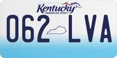 KY license plate 062LVA