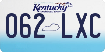 KY license plate 062LXC