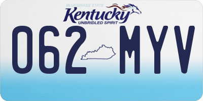 KY license plate 062MYV