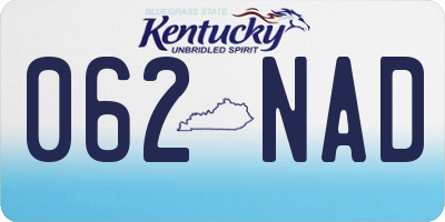 KY license plate 062NAD