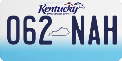 KY license plate 062NAH