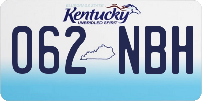 KY license plate 062NBH