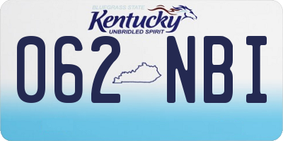 KY license plate 062NBI