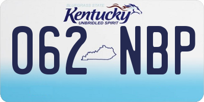 KY license plate 062NBP