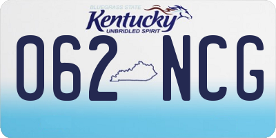 KY license plate 062NCG