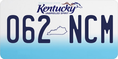 KY license plate 062NCM