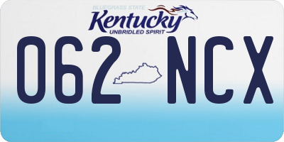 KY license plate 062NCX