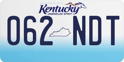 KY license plate 062NDT