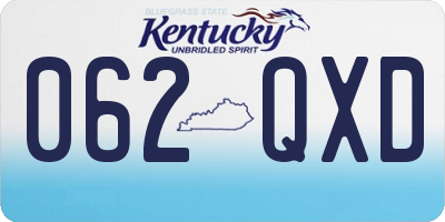 KY license plate 062QXD