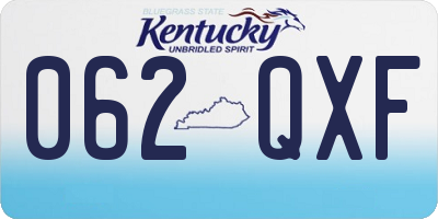 KY license plate 062QXF