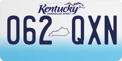 KY license plate 062QXN