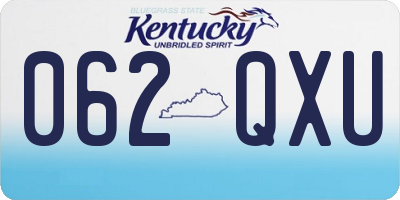 KY license plate 062QXU