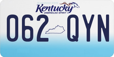 KY license plate 062QYN