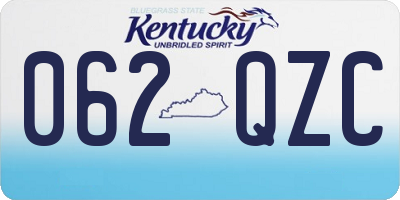 KY license plate 062QZC