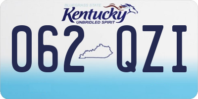 KY license plate 062QZI