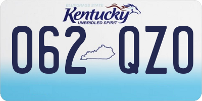 KY license plate 062QZO
