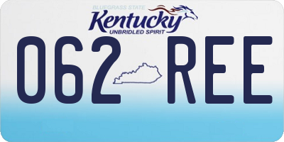 KY license plate 062REE