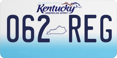 KY license plate 062REG