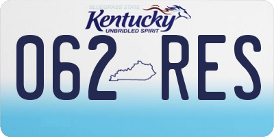 KY license plate 062RES
