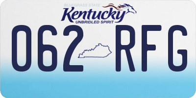 KY license plate 062RFG