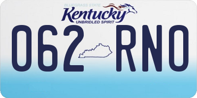 KY license plate 062RNO