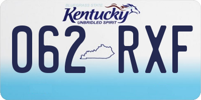 KY license plate 062RXF