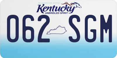 KY license plate 062SGM
