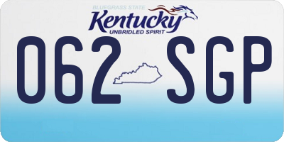 KY license plate 062SGP