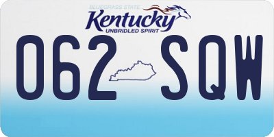 KY license plate 062SQW