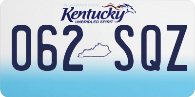 KY license plate 062SQZ