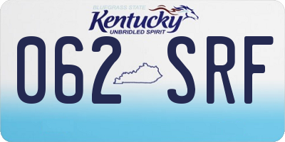 KY license plate 062SRF