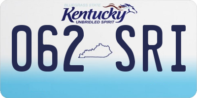 KY license plate 062SRI