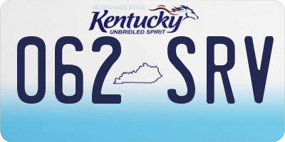KY license plate 062SRV