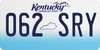 KY license plate 062SRY