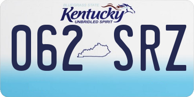 KY license plate 062SRZ
