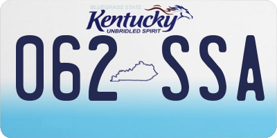 KY license plate 062SSA