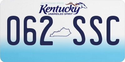 KY license plate 062SSC