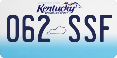 KY license plate 062SSF