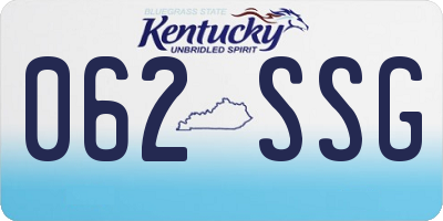 KY license plate 062SSG