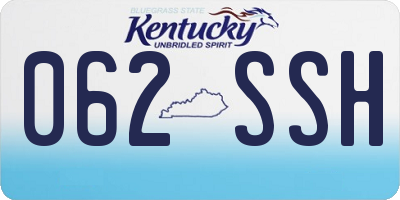 KY license plate 062SSH