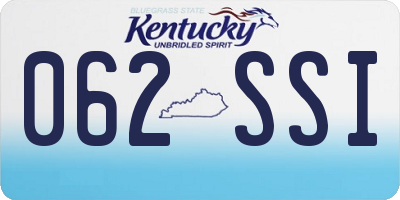 KY license plate 062SSI
