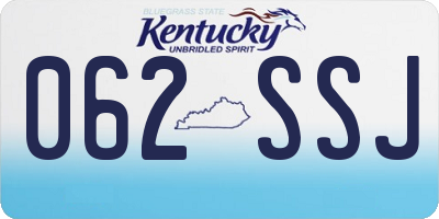 KY license plate 062SSJ