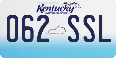 KY license plate 062SSL