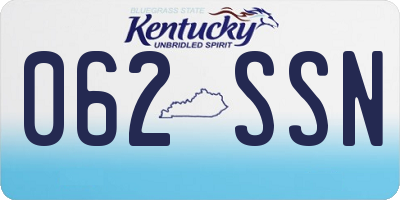 KY license plate 062SSN
