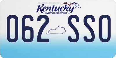KY license plate 062SSO
