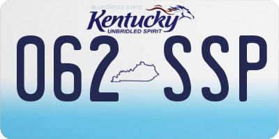 KY license plate 062SSP