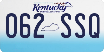 KY license plate 062SSQ