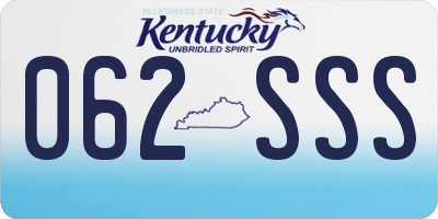 KY license plate 062SSS