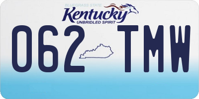 KY license plate 062TMW