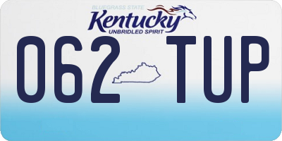 KY license plate 062TUP